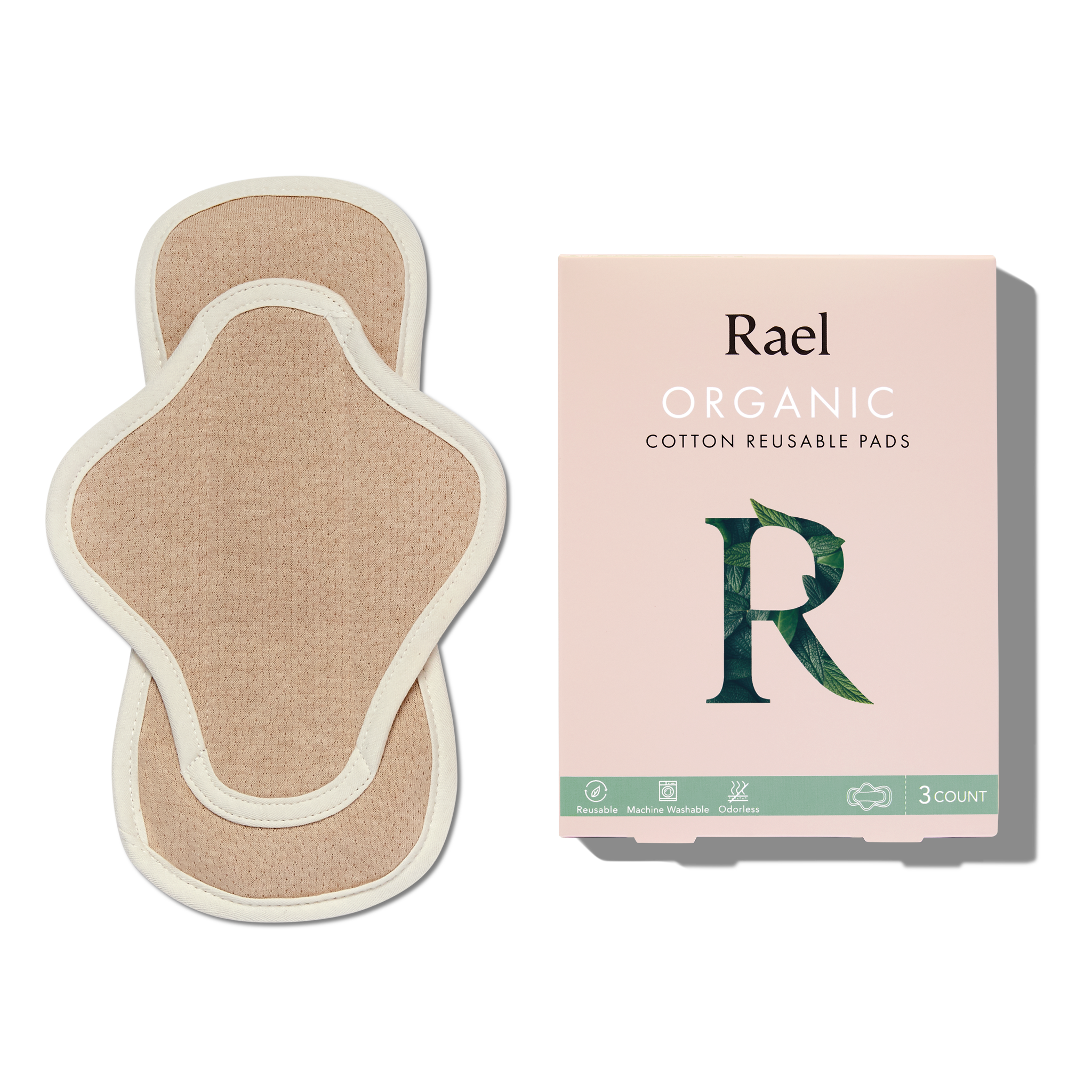 Organic Cotton Reusable Menstrual Pads - 3 Count