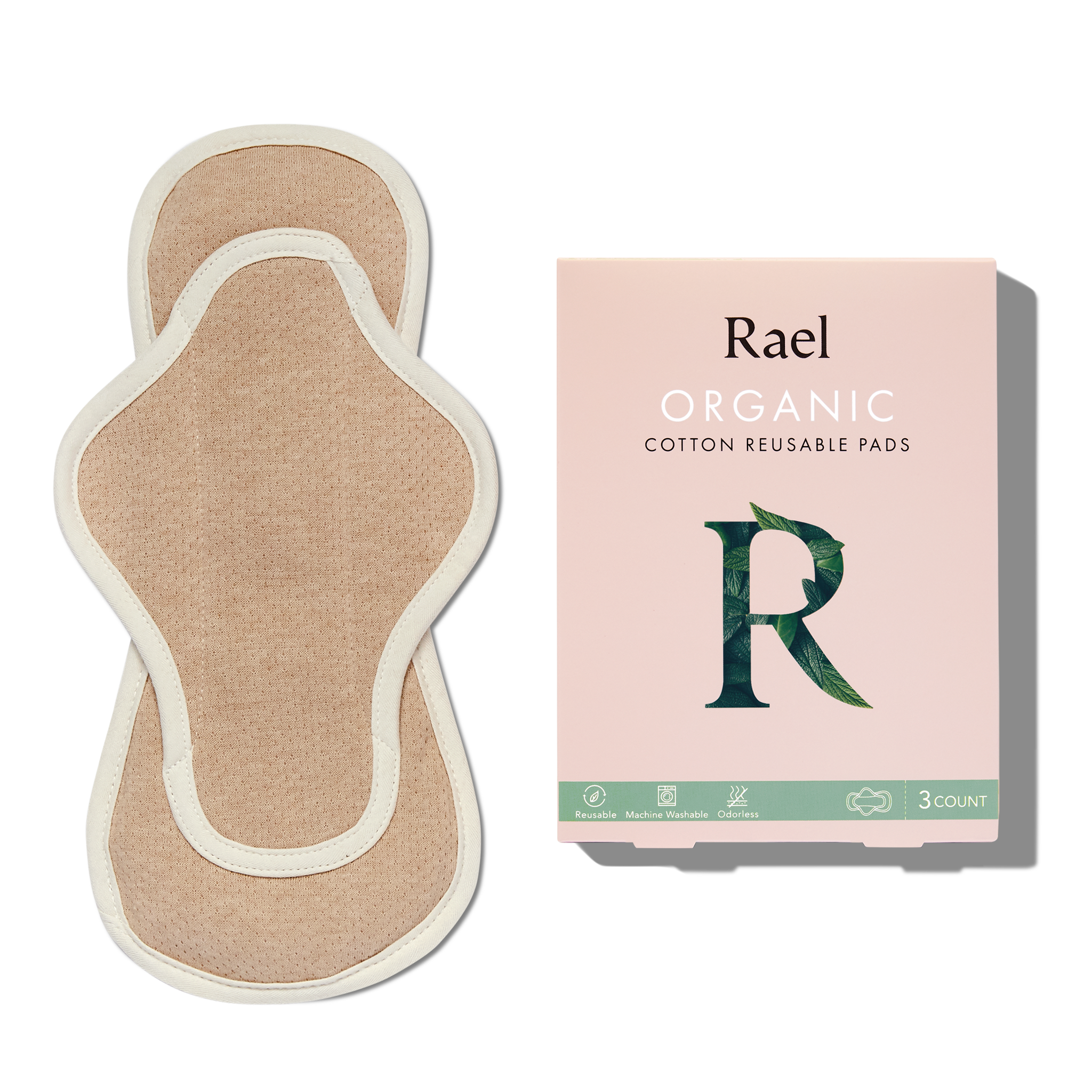 Organic Cotton Reusable Menstrual Pads - 3 Count