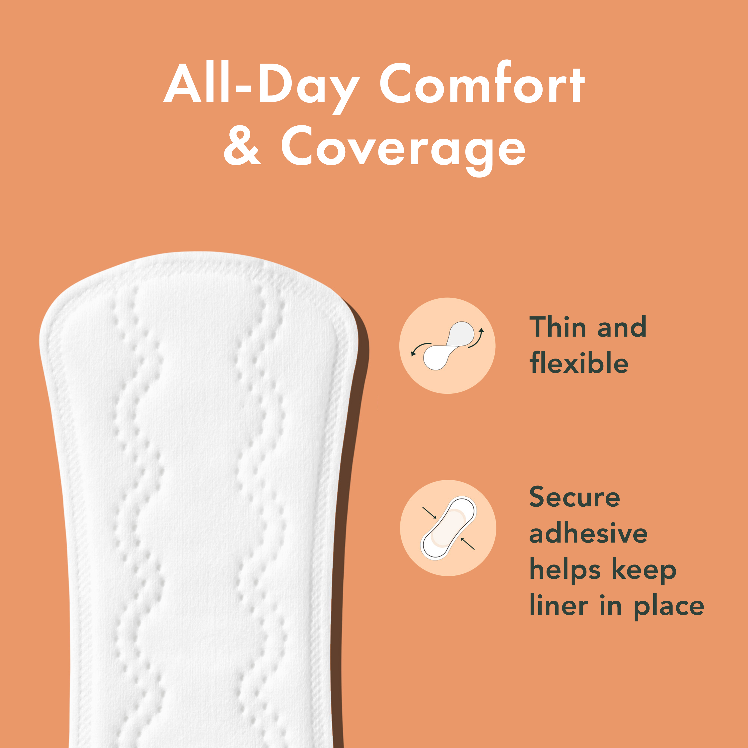 Extra Long Unscented Panty Liners Made With Organic Cotton