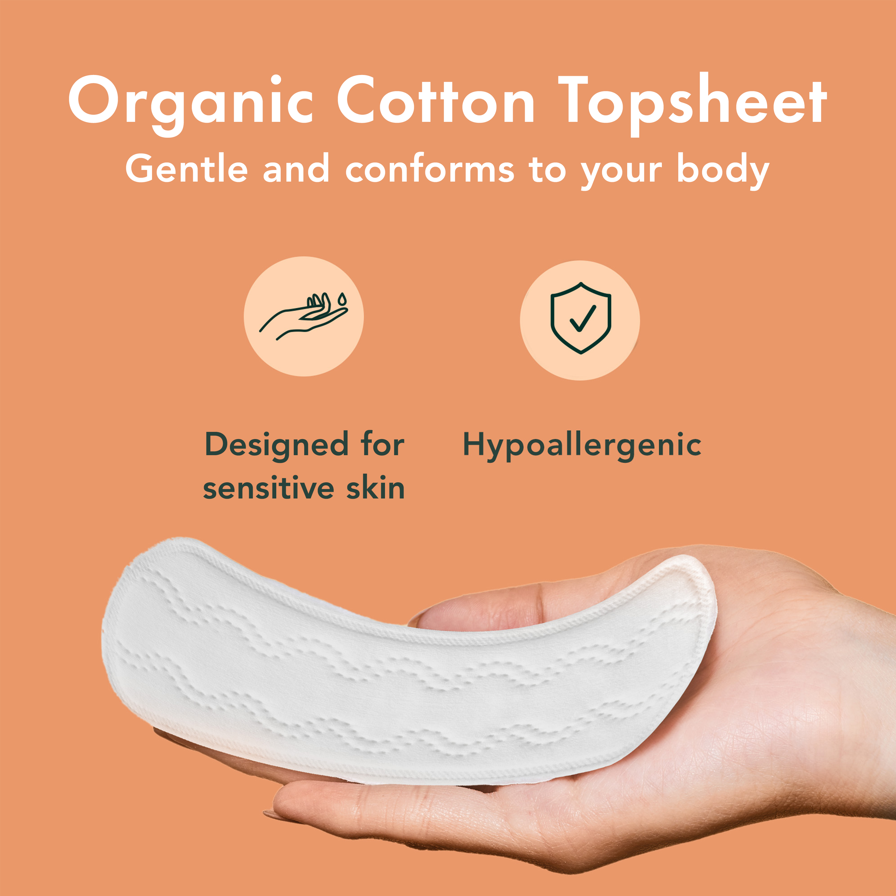 Long Unscented Panty Liners Made With Organic Cotton